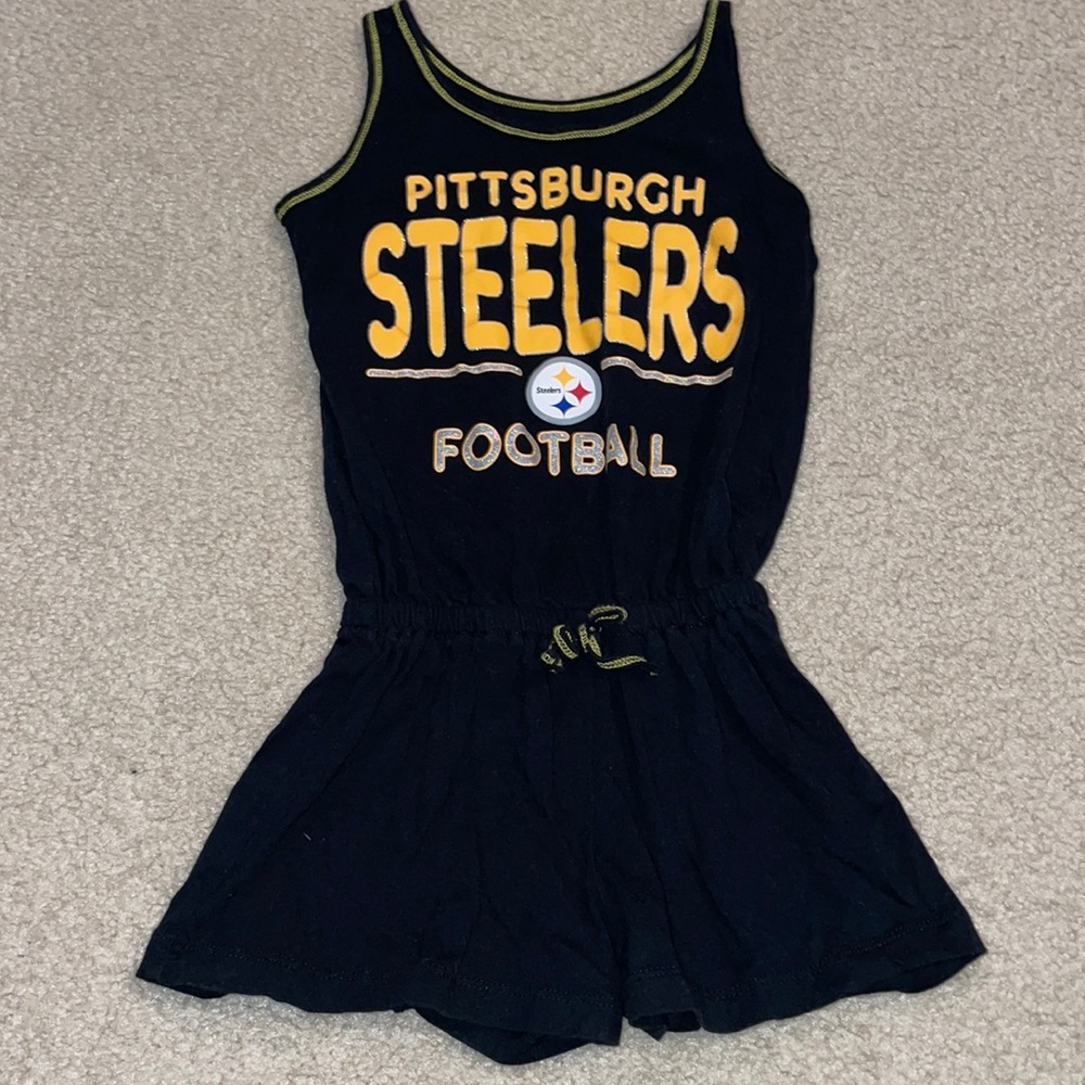 Very Cute Steelers Girls Size 7/8 Romper 🖤💛Bundle Your Like For A Deal🖤💛